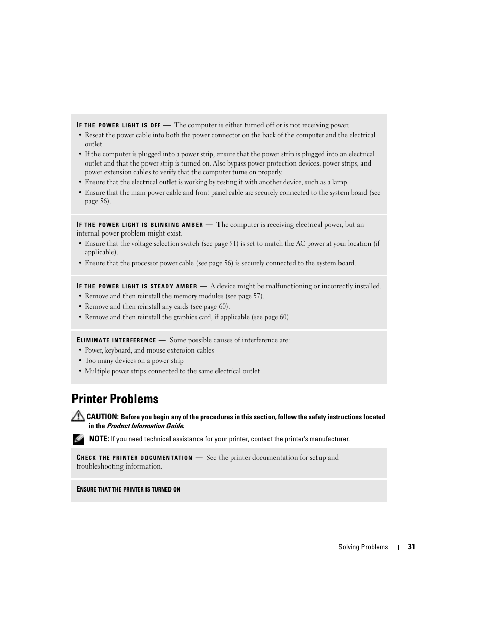 Printer problems | Dell Dimension 4700 User Manual | Page 31 / 126