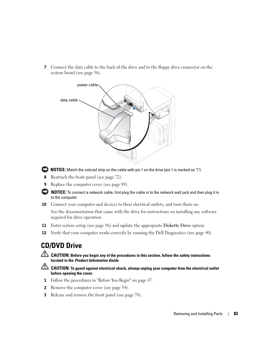 Cd/dvd drive | Dell Dimension 4700 User Manual | Page 83 / 126