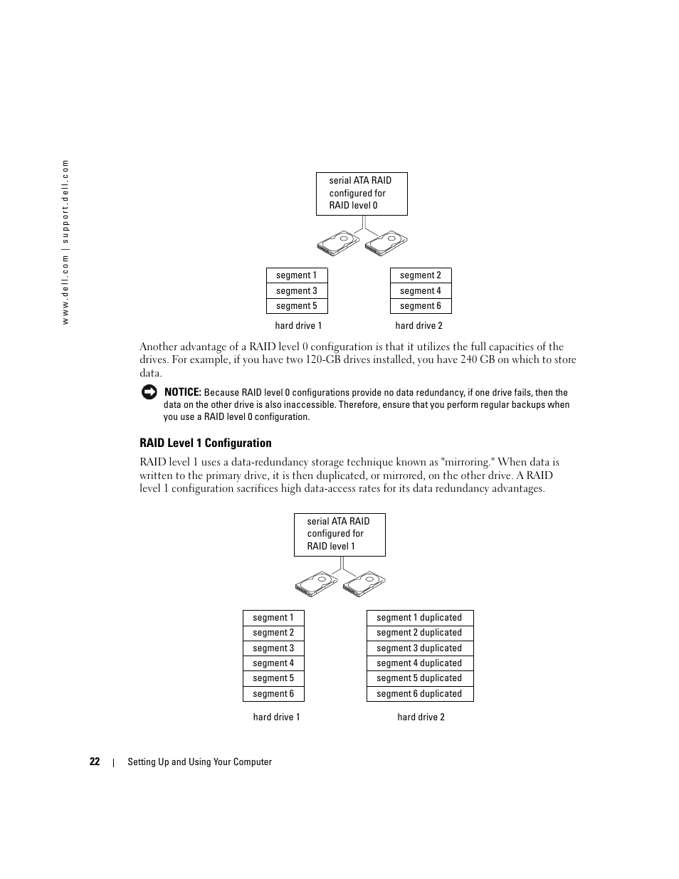 Raid level 1 configuration | Dell XPS 600 User Manual | Page 22 / 166
