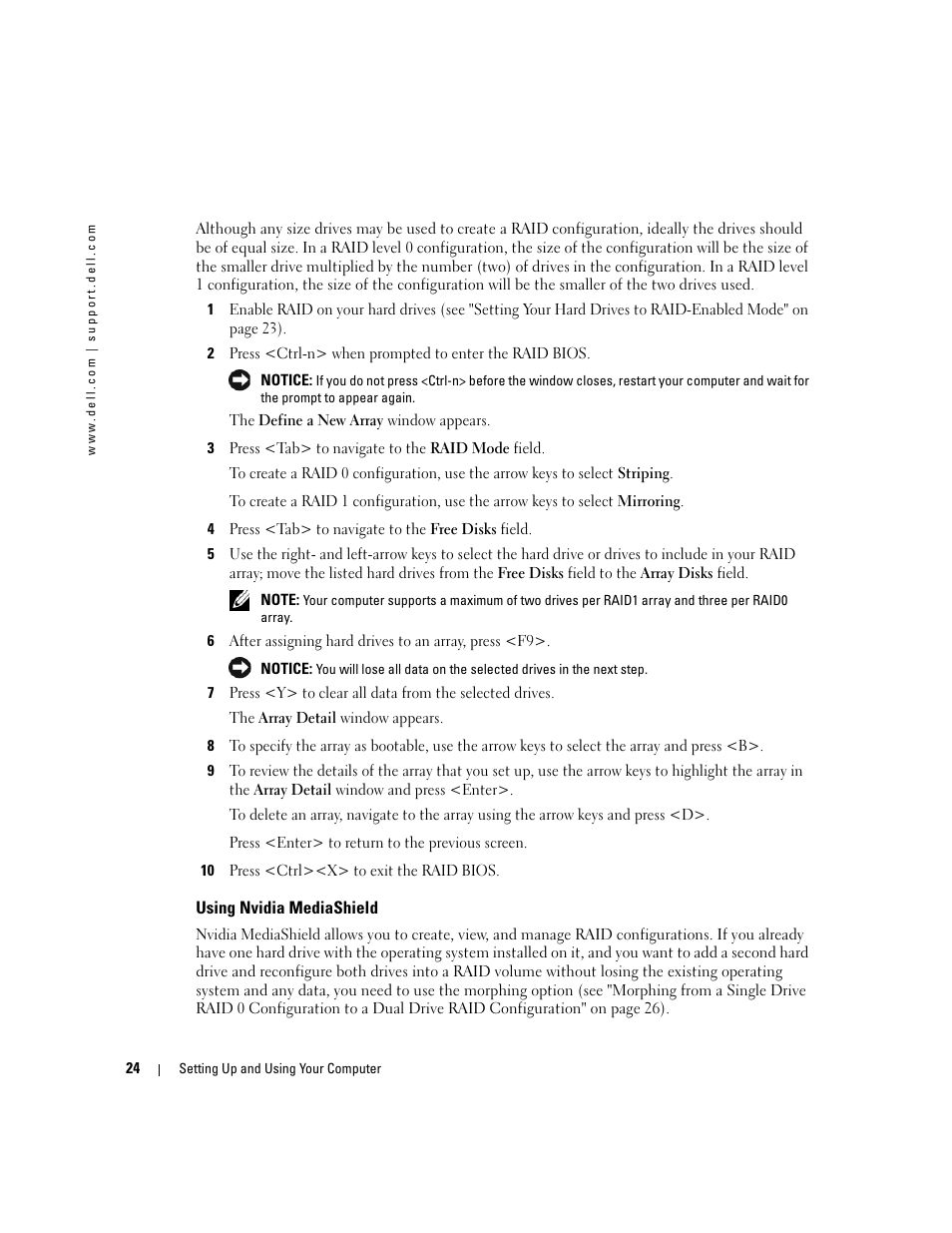 Using nvidia mediashield | Dell XPS 600 User Manual | Page 24 / 166