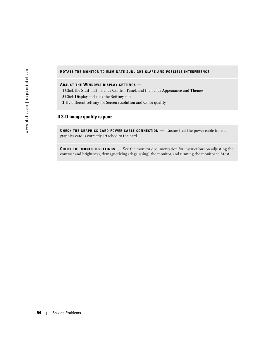 If 3-d image quality is poor | Dell XPS 600 User Manual | Page 54 / 166