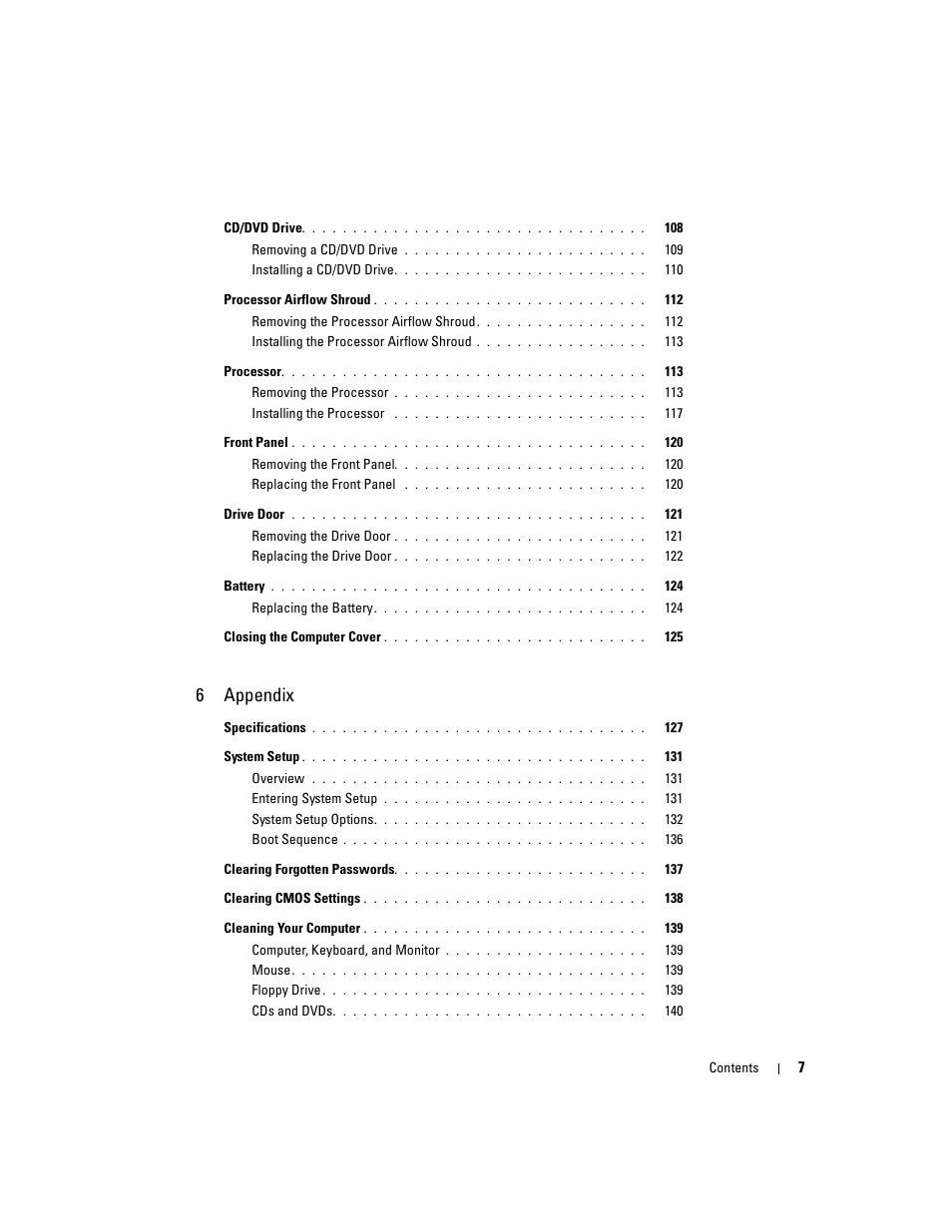 6appendix | Dell XPS 600 User Manual | Page 7 / 166