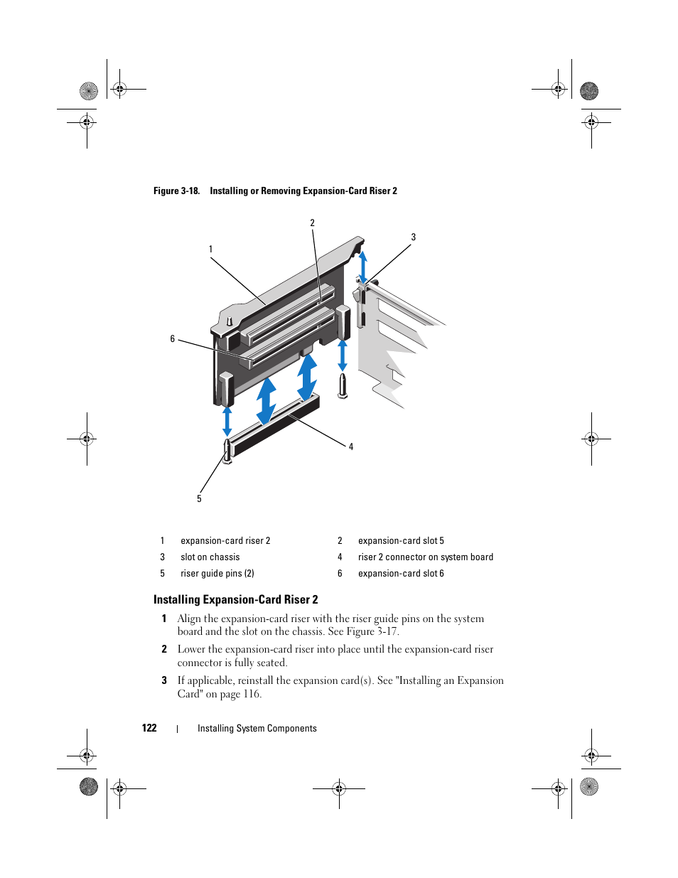 Installing expansion-card riser 2 | Dell PowerEdge R810 User Manual | Page 122 / 202