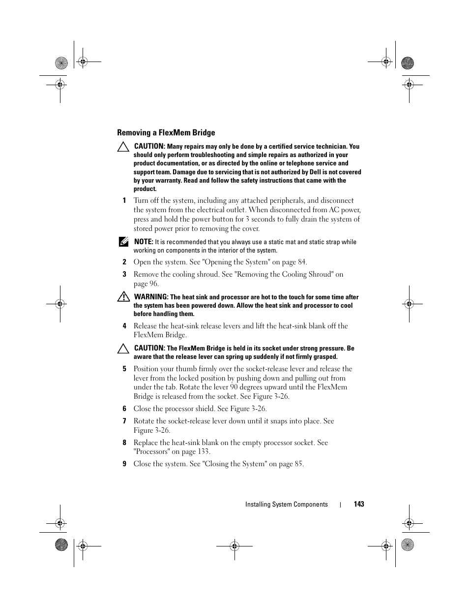 Removing a flexmem bridge | Dell PowerEdge R810 User Manual | Page 143 / 202