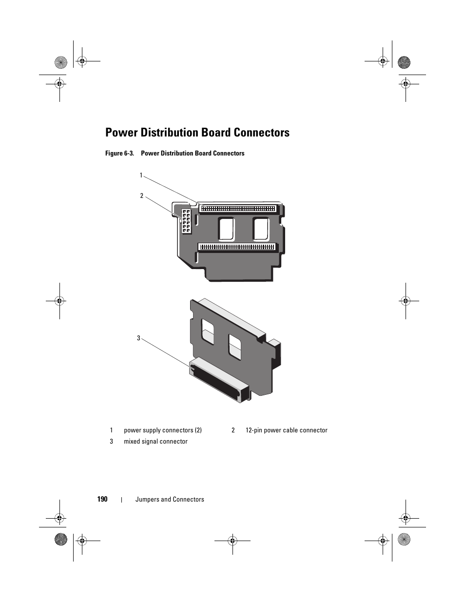 Power distribution board connectors | Dell PowerEdge R810 User Manual | Page 190 / 202