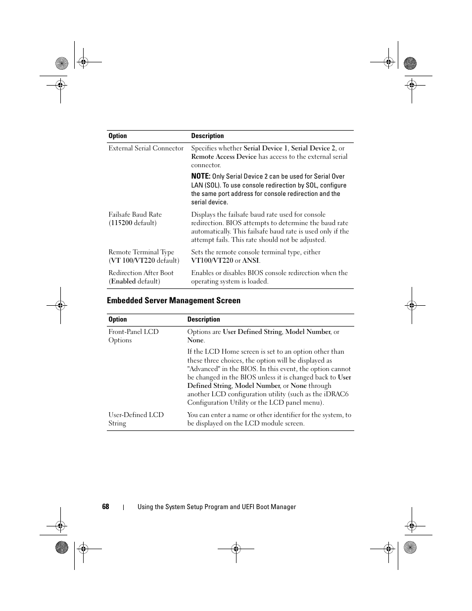 Embedded server management screen | Dell PowerEdge R810 User Manual | Page 68 / 202