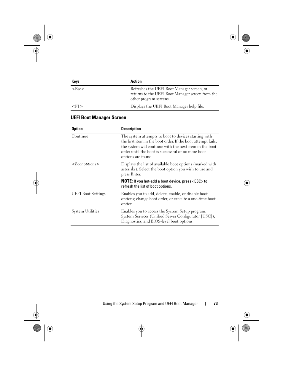 Uefi boot manager screen | Dell PowerEdge R810 User Manual | Page 73 / 202
