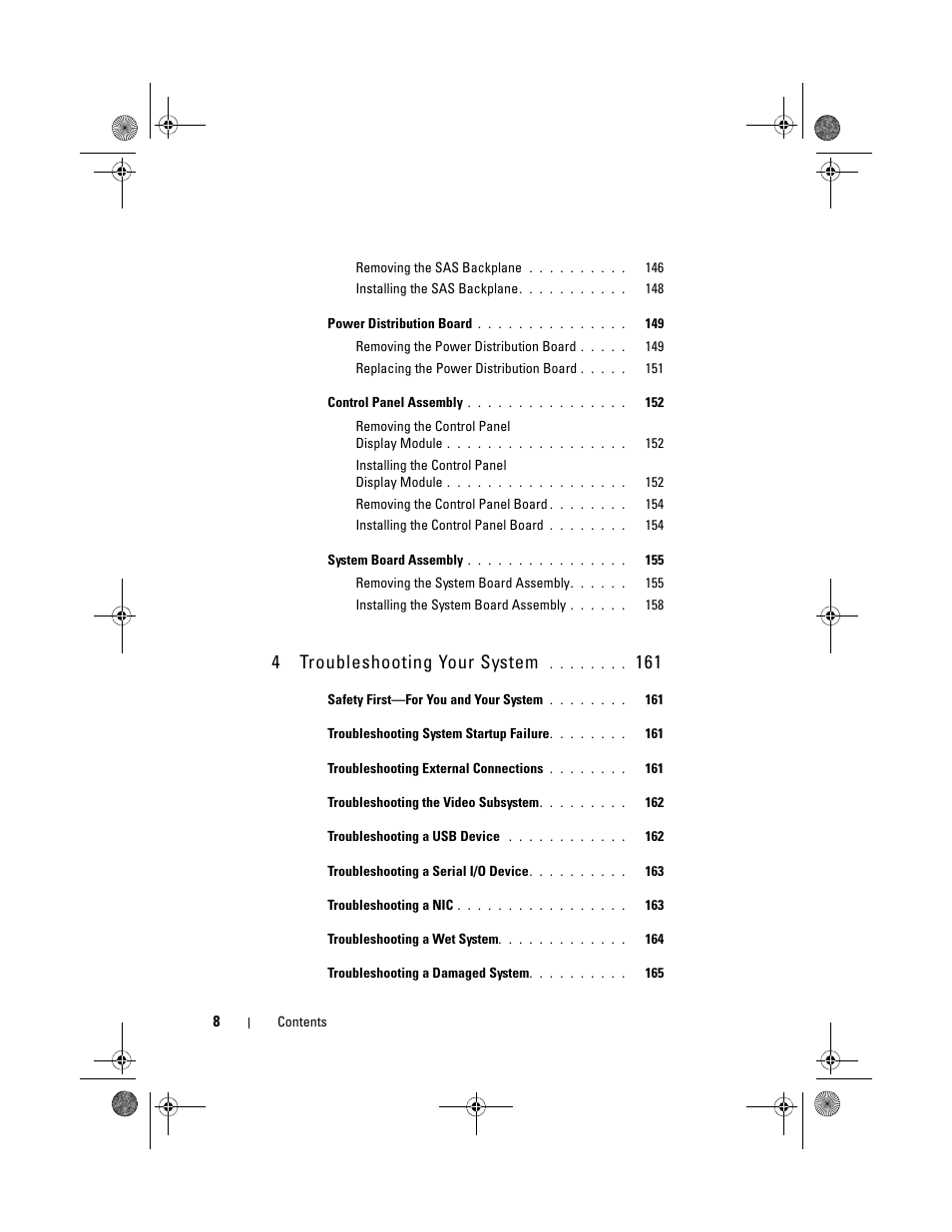4troubleshooting your system | Dell PowerEdge R810 User Manual | Page 8 / 202