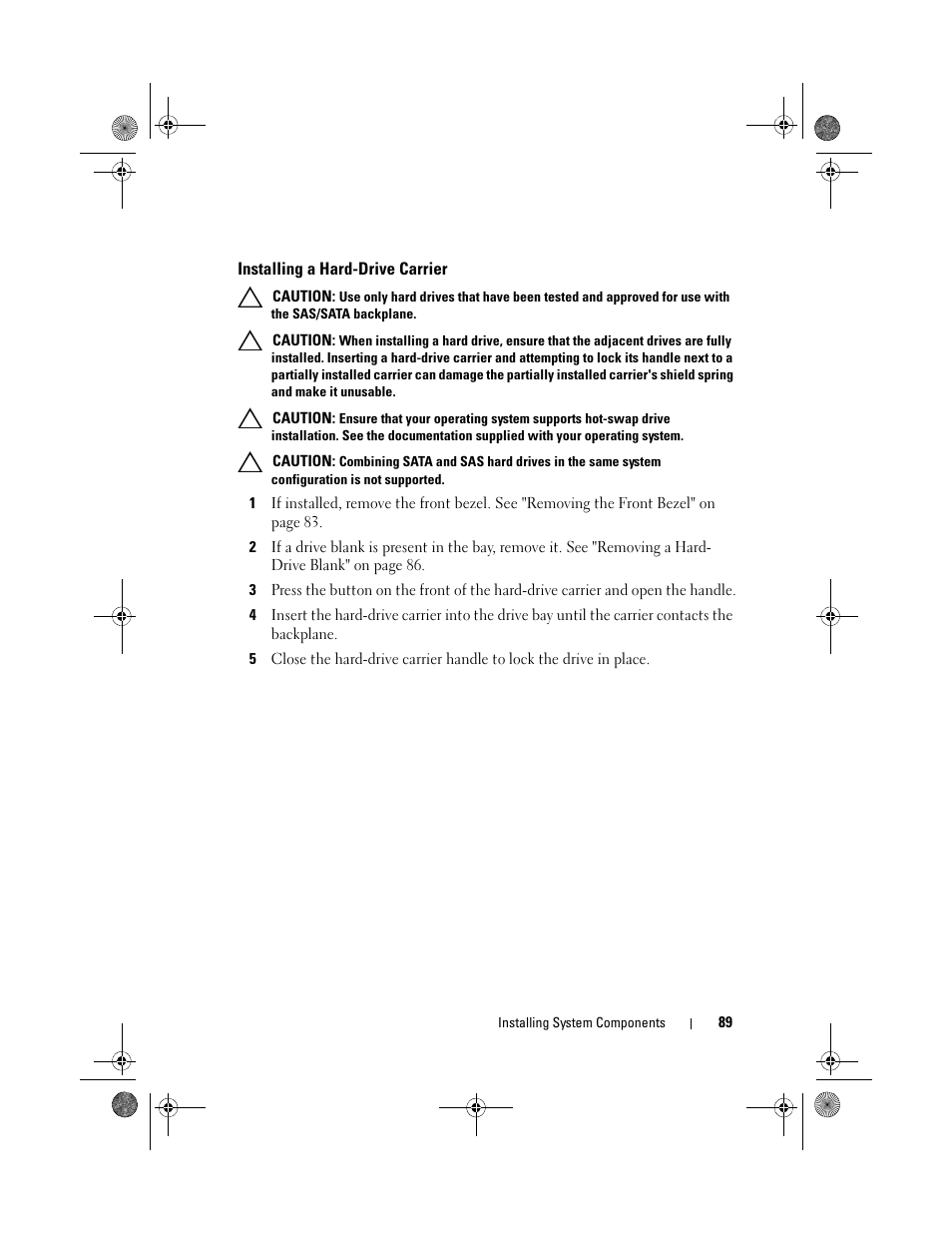 Installing a hard-drive carrier | Dell PowerEdge R810 User Manual | Page 89 / 202