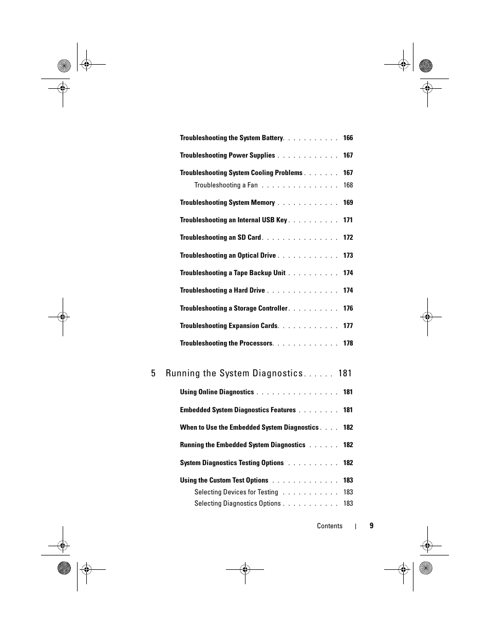 5running the system diagnostics | Dell PowerEdge R810 User Manual | Page 9 / 202