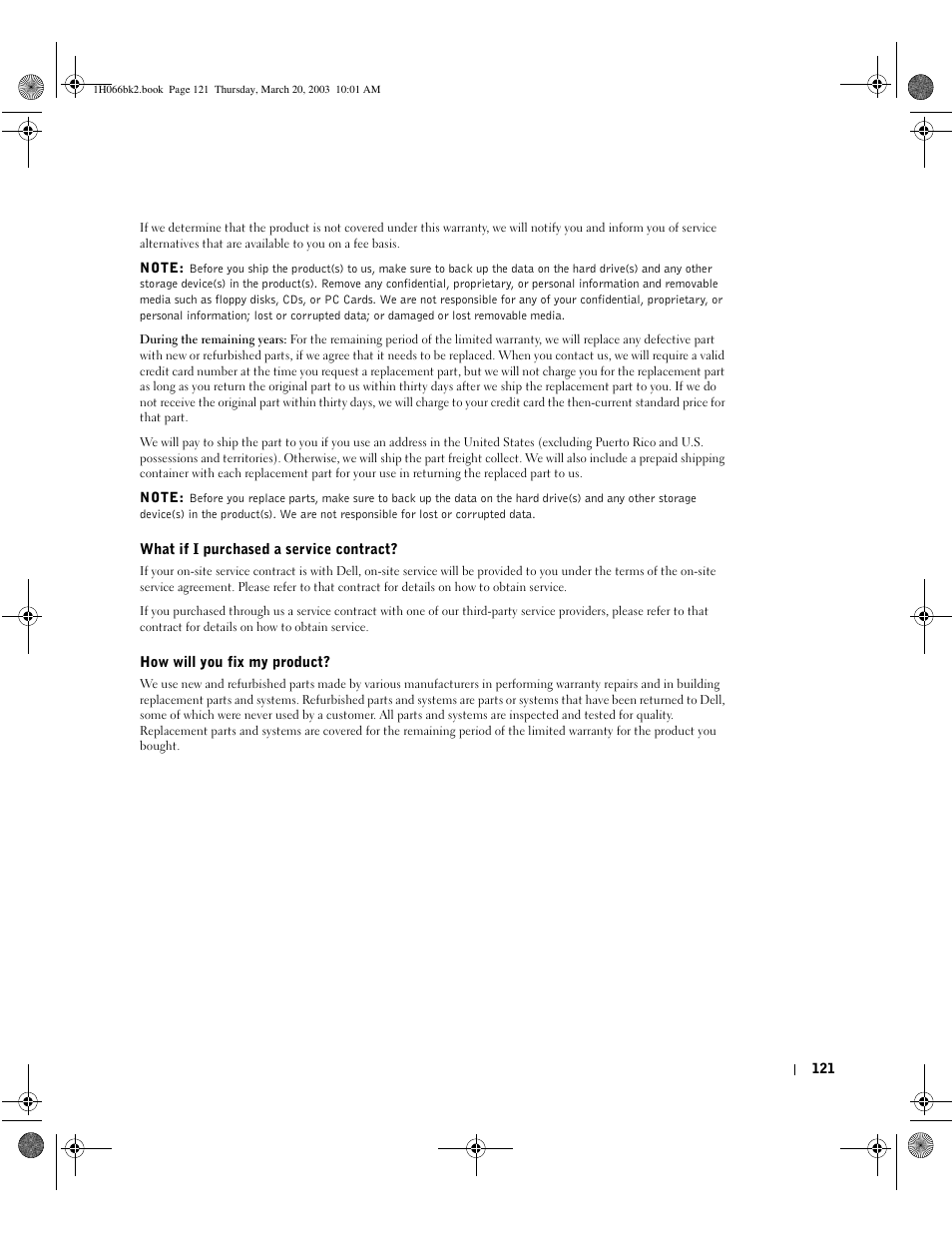Dell INSPIRON 2600 User Manual | Page 121 / 134