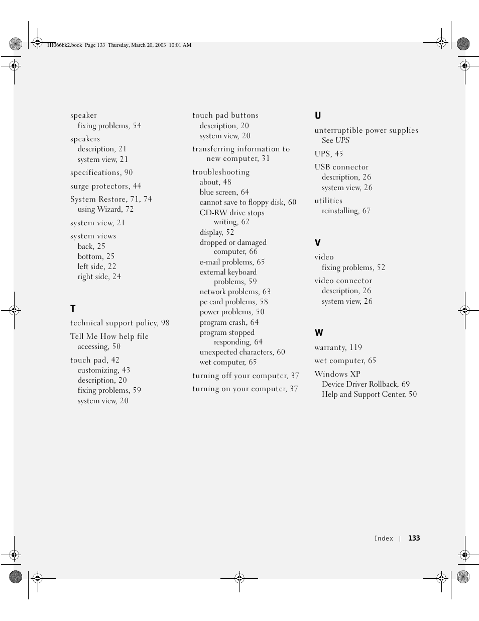 Dell INSPIRON 2600 User Manual | Page 133 / 134