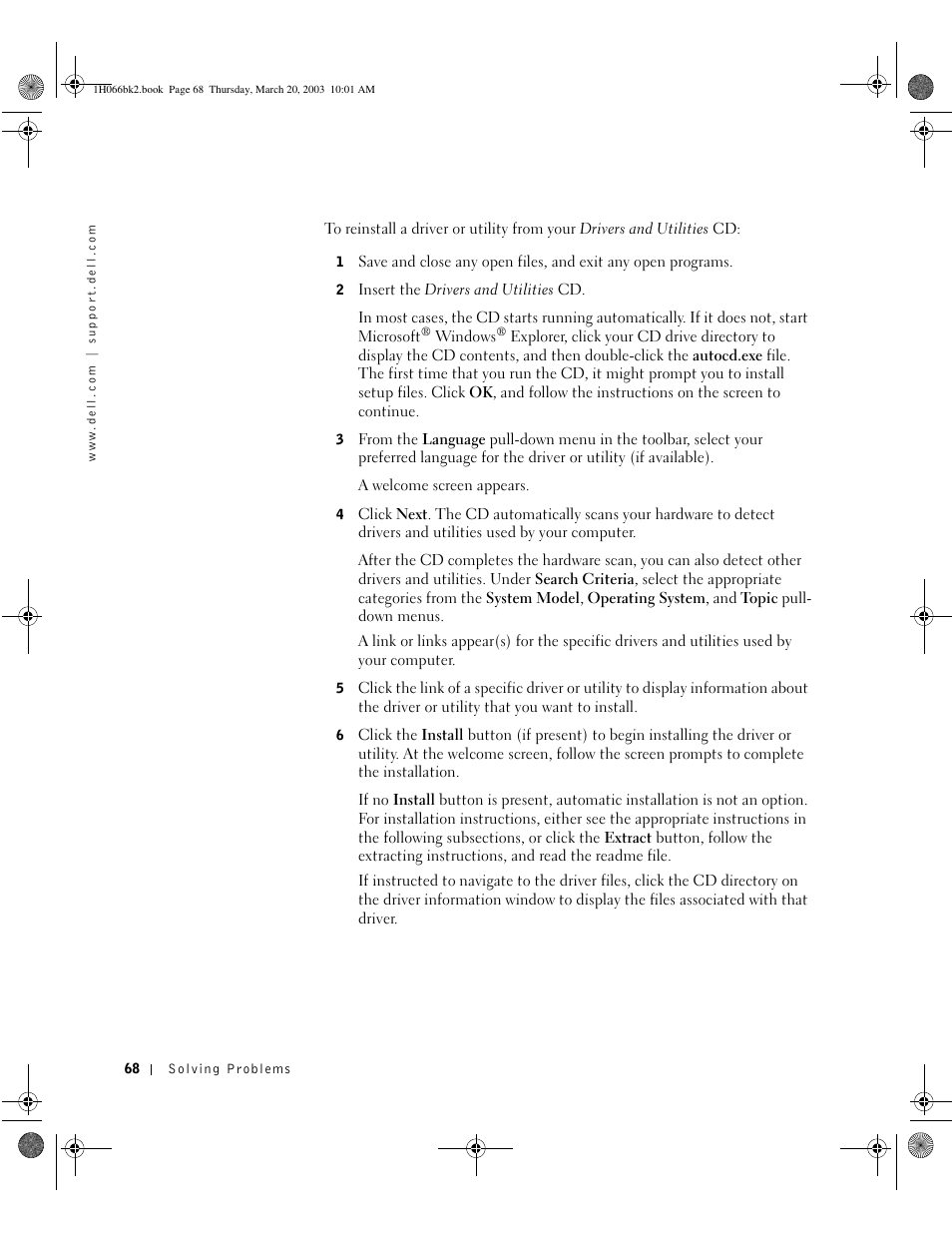 Dell INSPIRON 2600 User Manual | Page 68 / 134