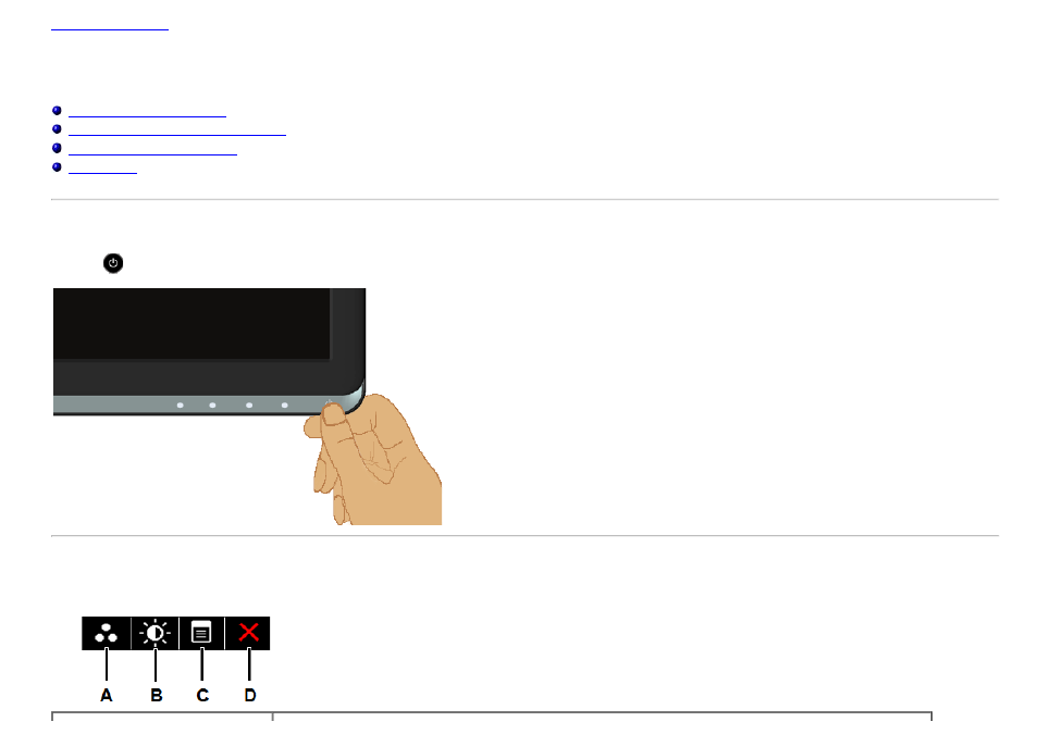 Operating the monitor, Power on the monitor, Using the front panel controls | Dell S2330MX Monitor User Manual | Page 17 / 45