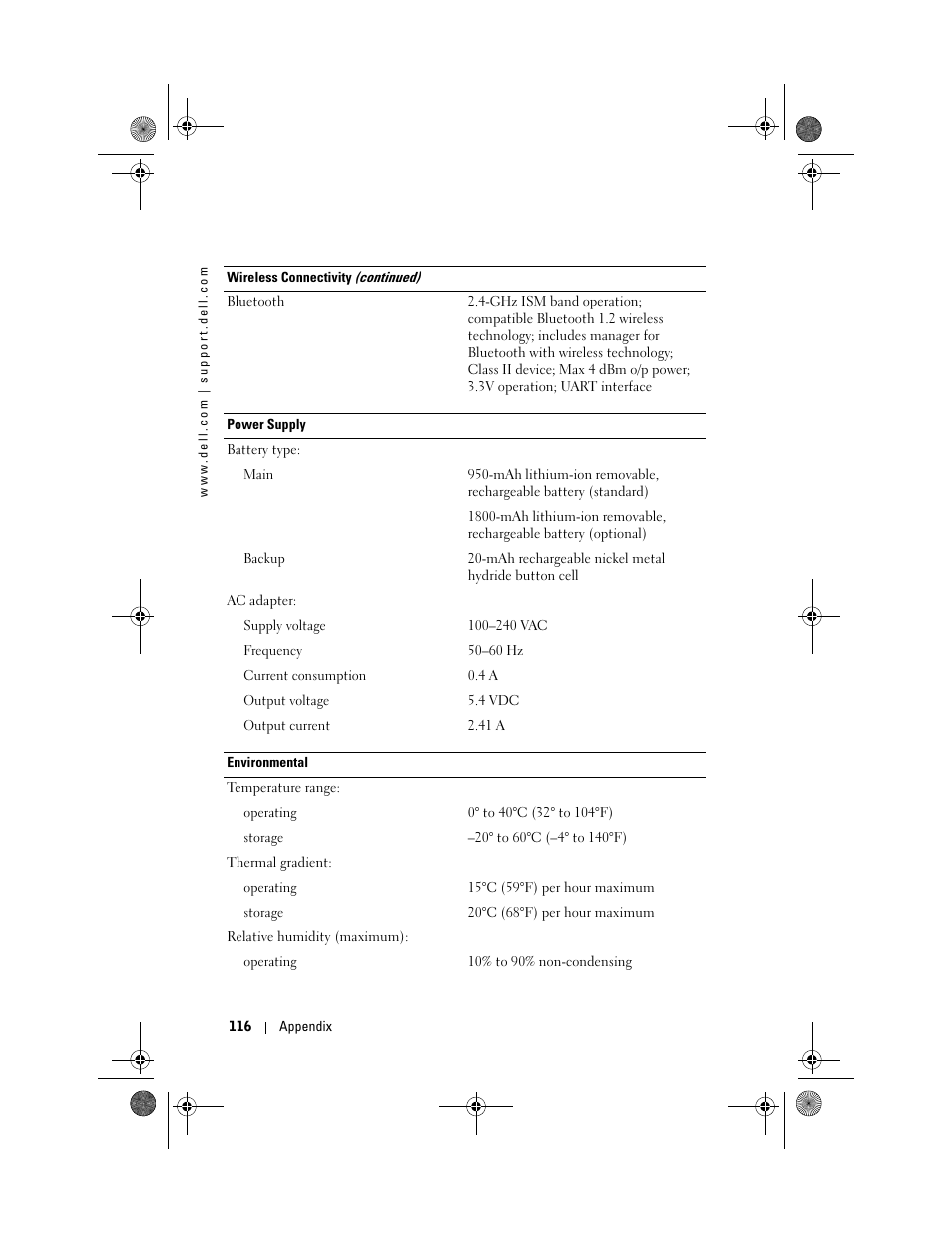 Dell AXIM X30 User Manual | Page 116 / 168