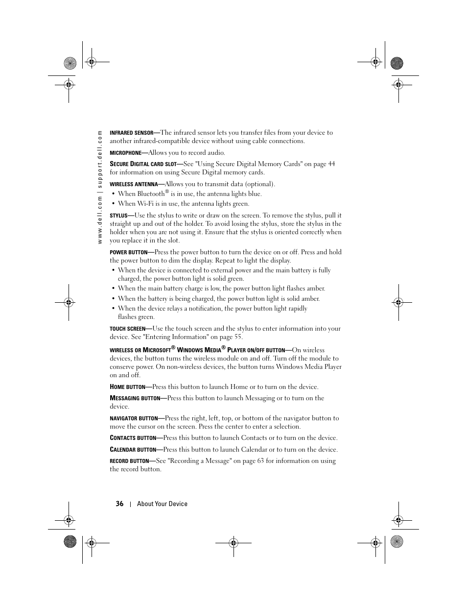 Dell AXIM X30 User Manual | Page 36 / 168