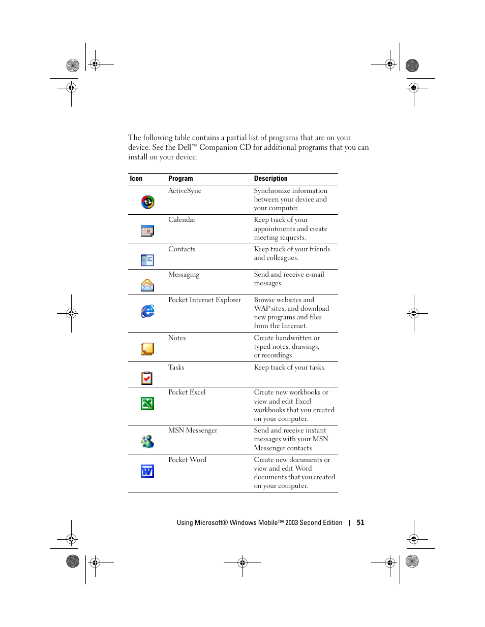 Dell AXIM X30 User Manual | Page 51 / 168