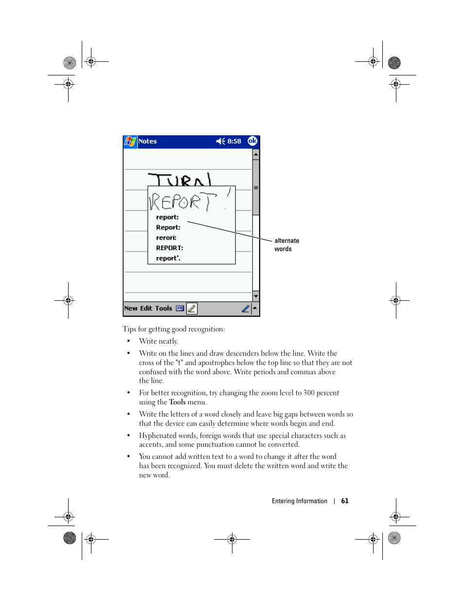 Dell AXIM X30 User Manual | Page 61 / 168