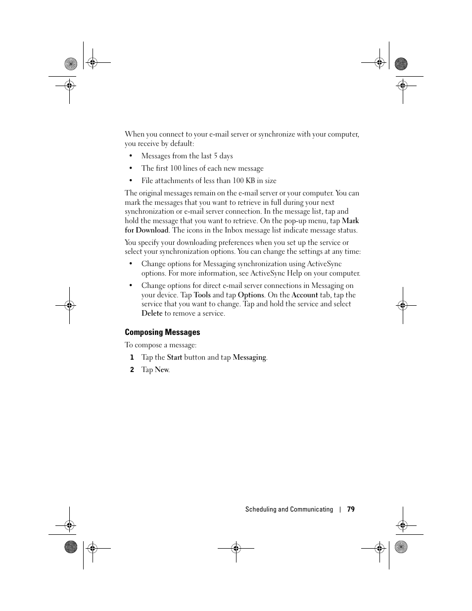 Composing messages | Dell AXIM X30 User Manual | Page 79 / 168