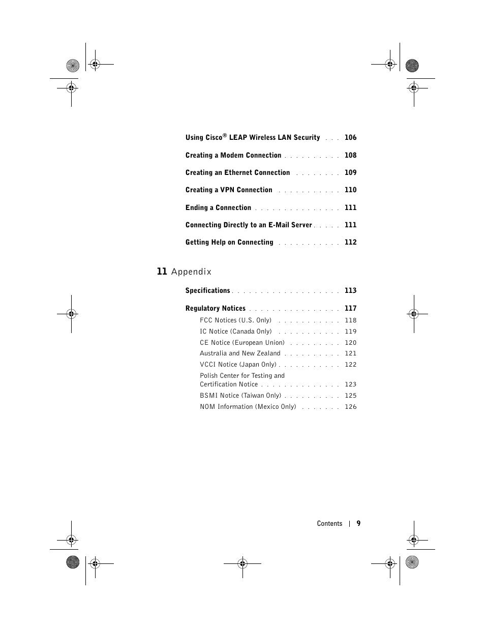 11 appendix | Dell AXIM X30 User Manual | Page 9 / 168