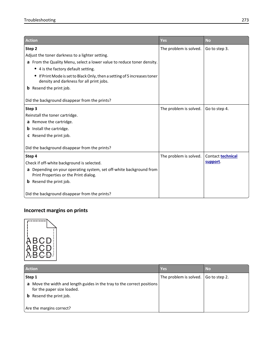 Incorrect margins on prints, A b c d | Dell B3465dn Mono Laser Multifunction Printer User Manual | Page 273 / 315