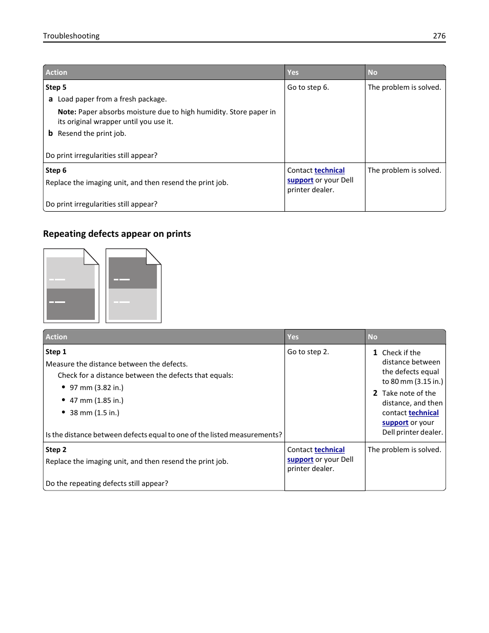 Repeating defects appear on prints | Dell B3465dn Mono Laser Multifunction Printer User Manual | Page 276 / 315