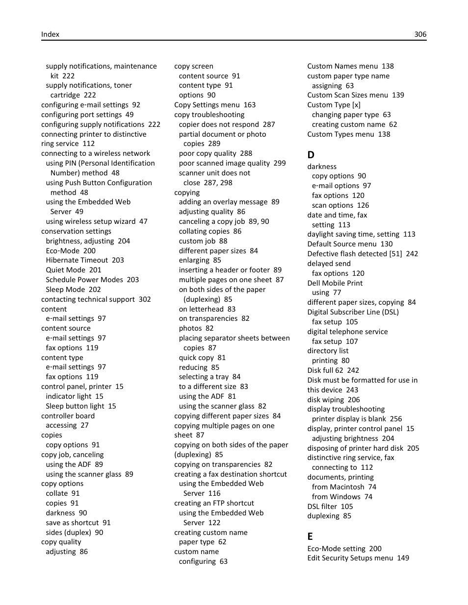 Dell B3465dn Mono Laser Multifunction Printer User Manual | Page 306 / 315