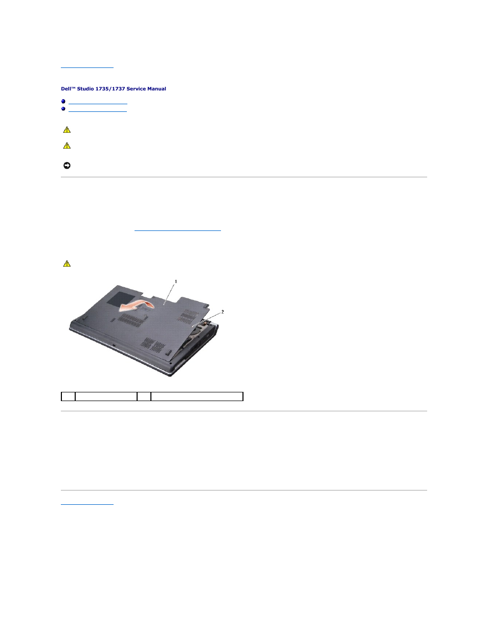 Base cover, Removing the base cover, Replacing the base cover | Dell Studio 1737 (Late  2008) User Manual | Page 4 / 47