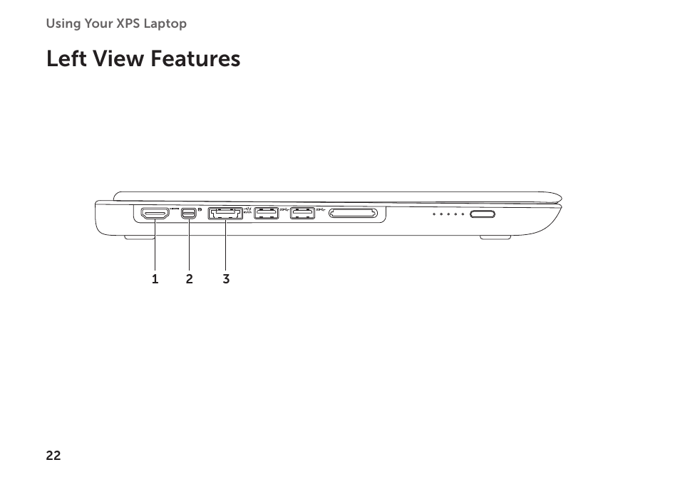 Left view features | Dell XPS 15Z (L511Z, Mid 2011) User Manual | Page 24 / 94