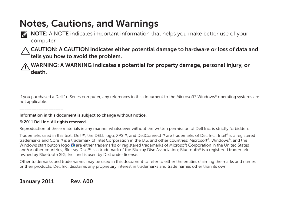 Dell XPS 15Z (L511Z, Mid 2011) User Manual | Page 4 / 94