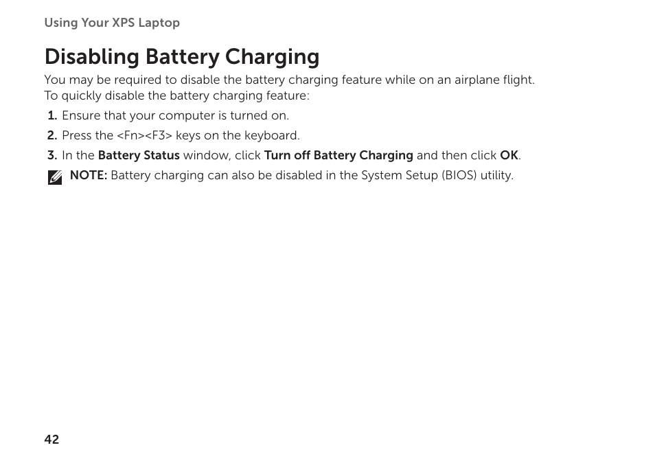 Disabling battery charging | Dell XPS 15Z (L511Z, Mid 2011) User Manual | Page 44 / 94