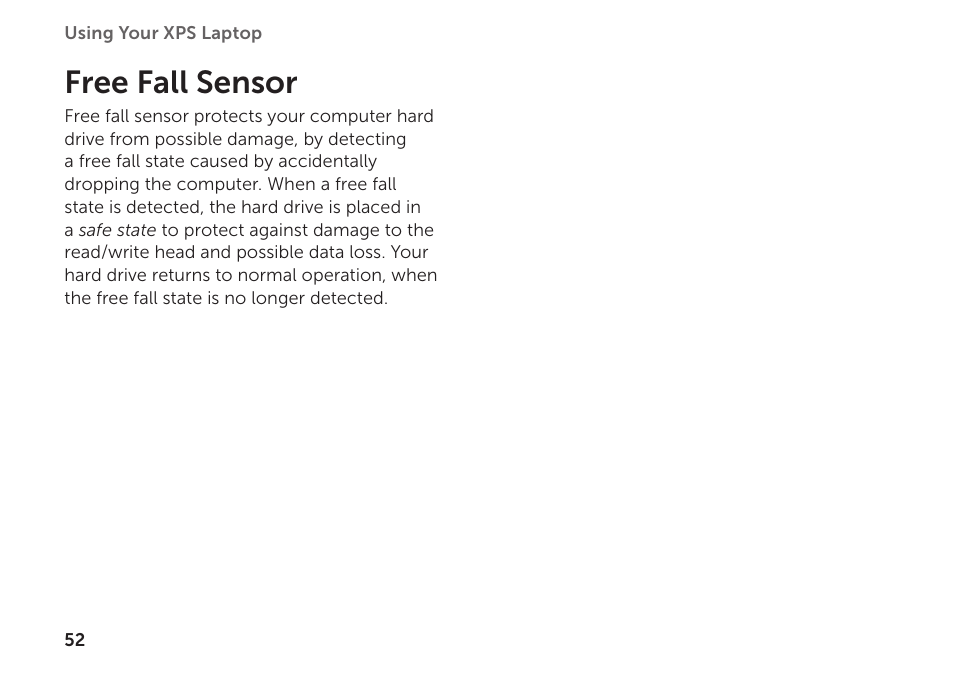 Free fall sensor | Dell XPS 15Z (L511Z, Mid 2011) User Manual | Page 54 / 94