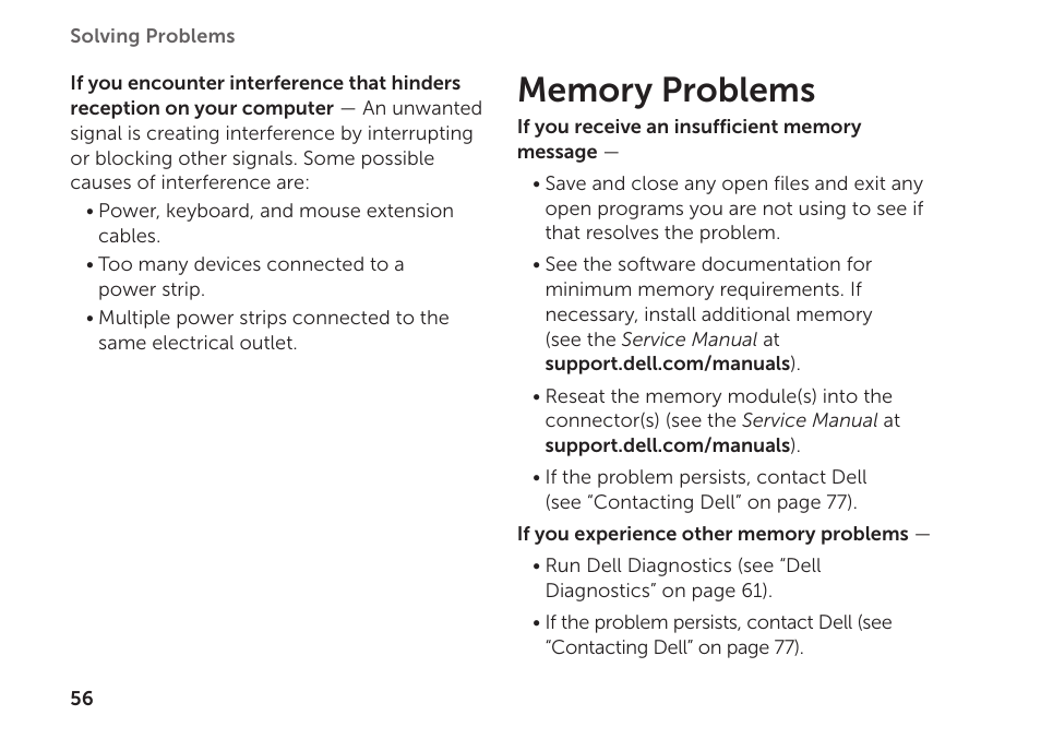 Memory problems | Dell XPS 15Z (L511Z, Mid 2011) User Manual | Page 58 / 94