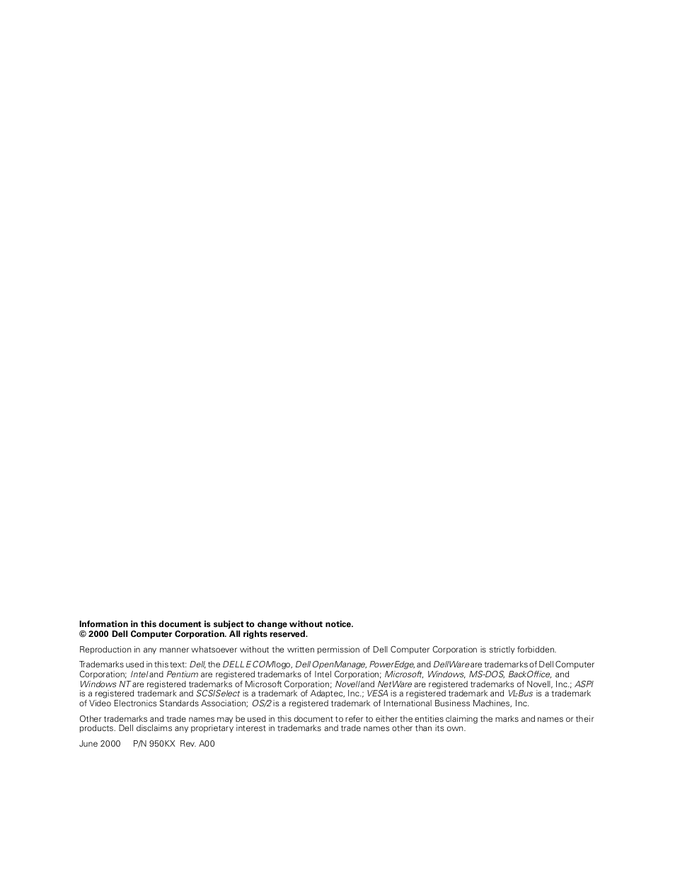 Dell PowerEdge 1400SC User Manual | Page 2 / 116