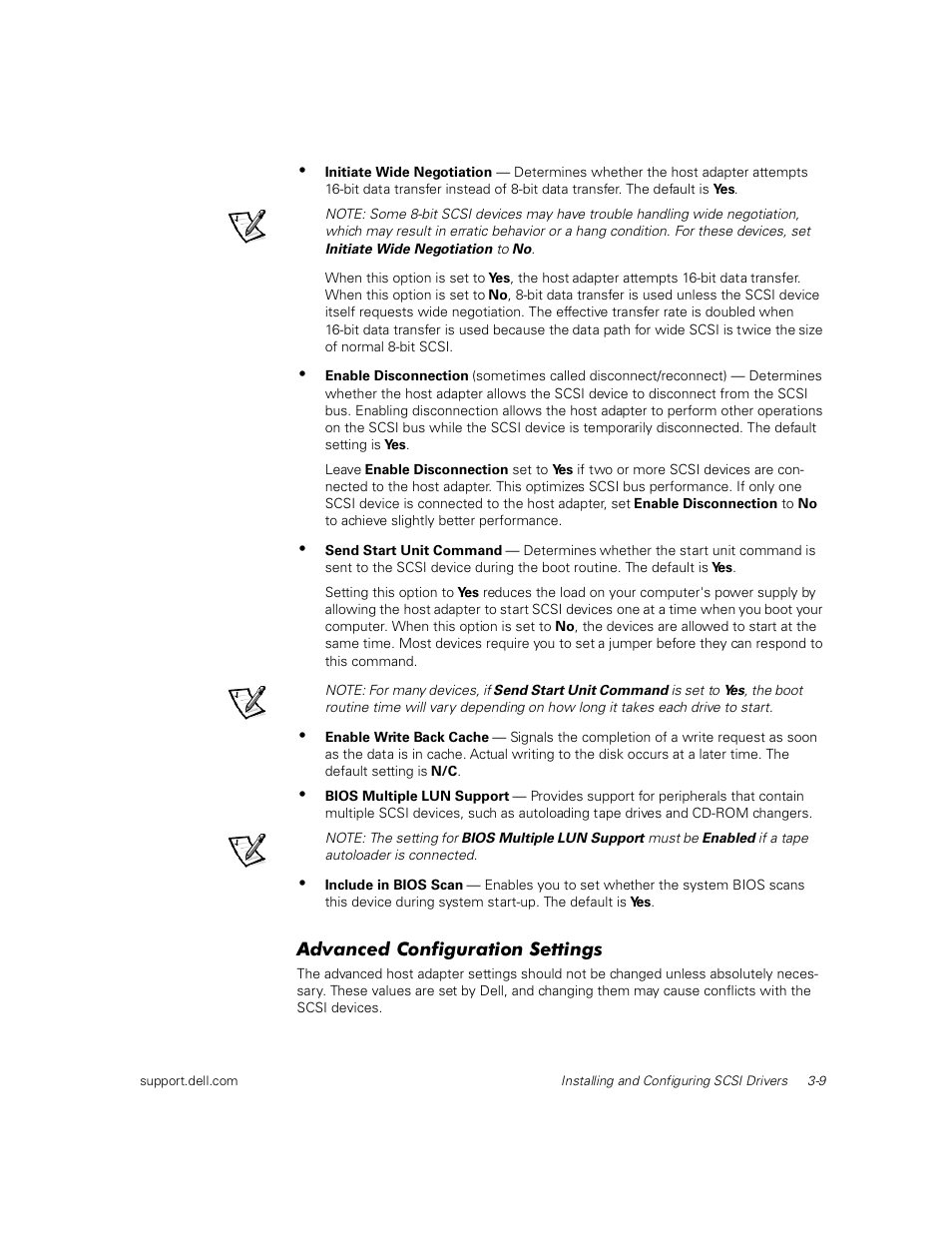 Advanced configuration settings | Dell PowerEdge 1400SC User Manual | Page 43 / 116