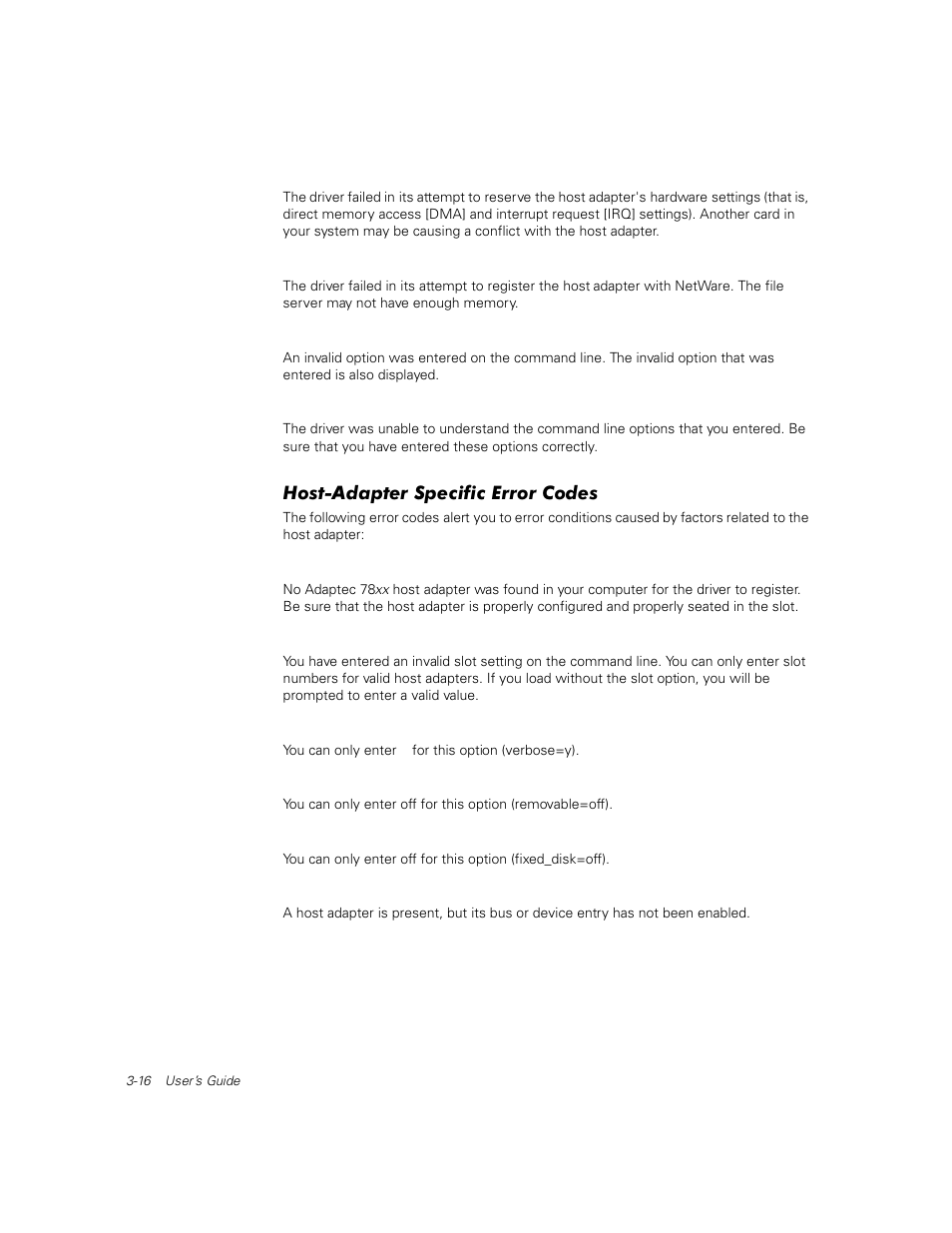 Host-adapter specific error codes | Dell PowerEdge 1400SC User Manual | Page 50 / 116