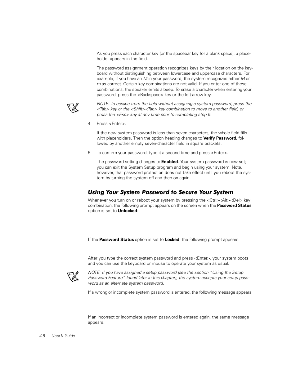 Using your system password to secure your system | Dell PowerEdge 1400SC User Manual | Page 58 / 116