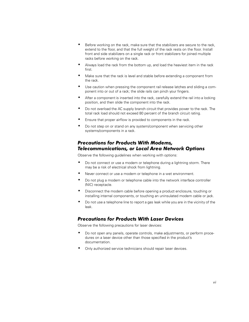 Precautions for products with laser devices | Dell PowerEdge 1400SC User Manual | Page 7 / 116