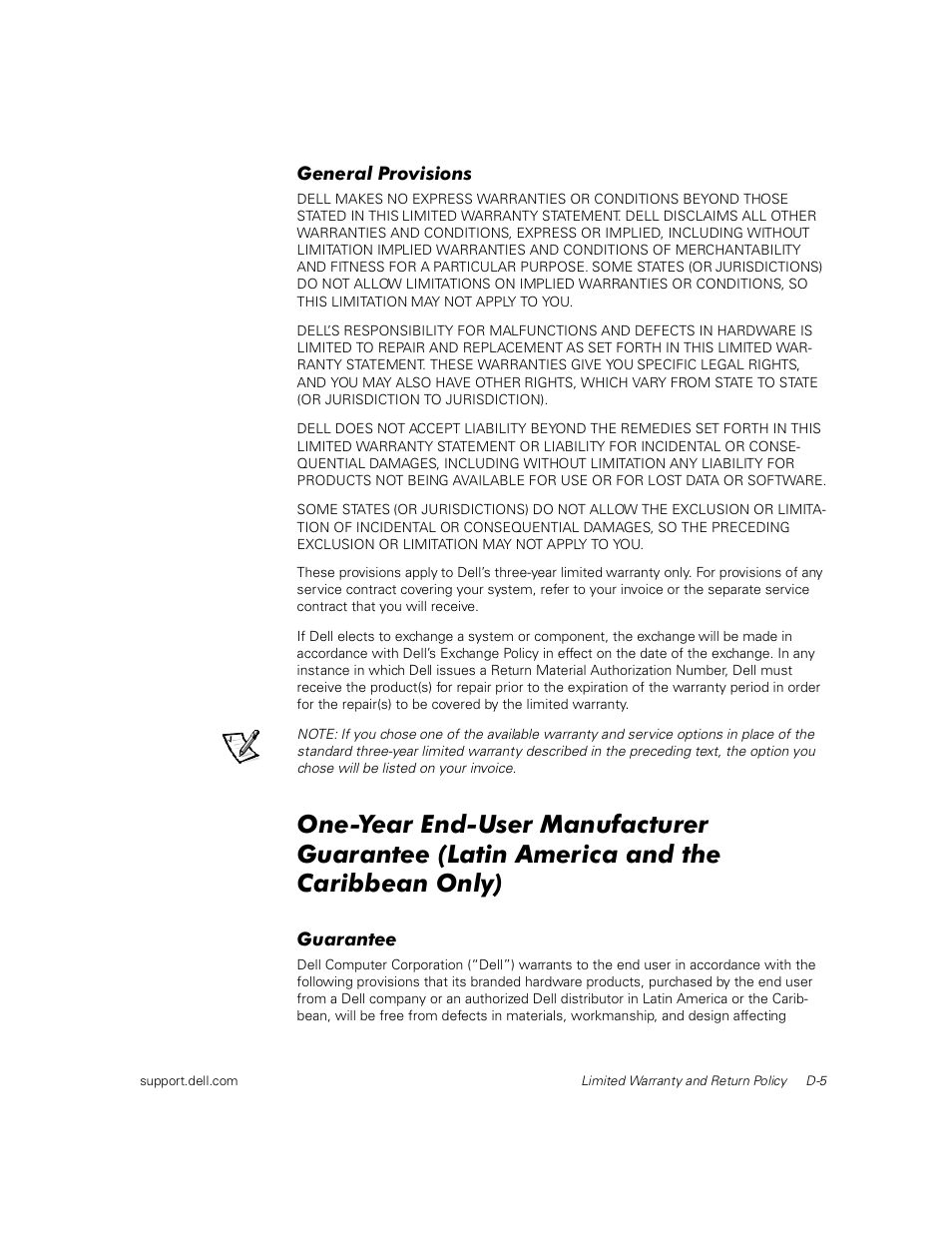 General provisions, Guarantee | Dell PowerEdge 1400SC User Manual | Page 91 / 116