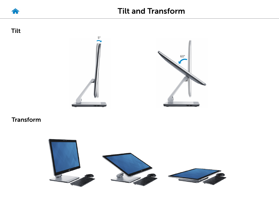 Tilt and transform | Dell Inspiron 23 (2350, Mid 2013) User Manual | Page 6 / 20