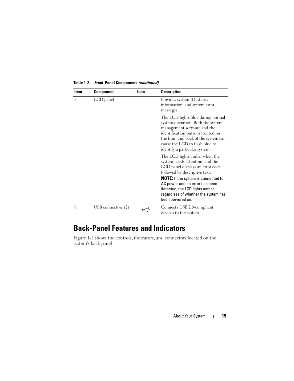 Back-panel features and indicators | Dell PowerEdge T605 User Manual | Page 15 / 230