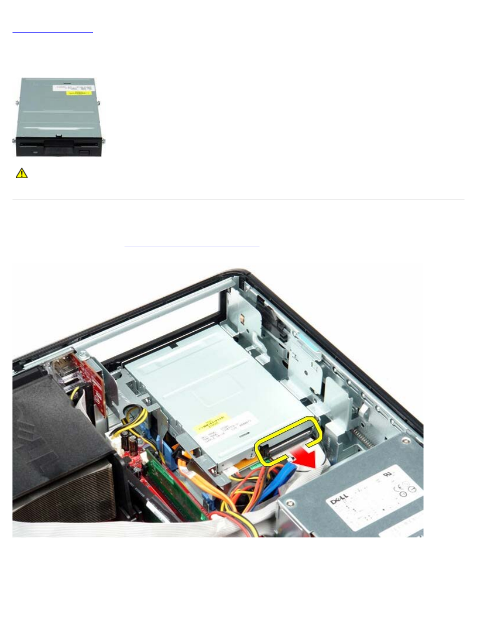 Floppy drive (optional), Floppy drive, Removing the floppy drive | Dell OptiPlex 780 User Manual | Page 28 / 80