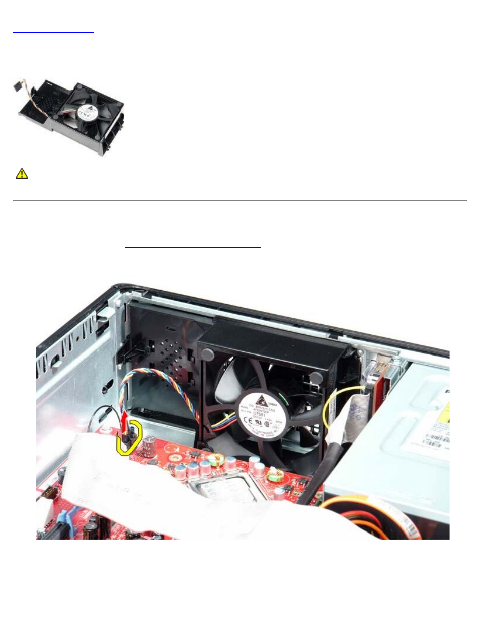 Dell optiplex 780 service manual--removing the fan, Removing the fan | Dell OptiPlex 780 User Manual | Page 42 / 80