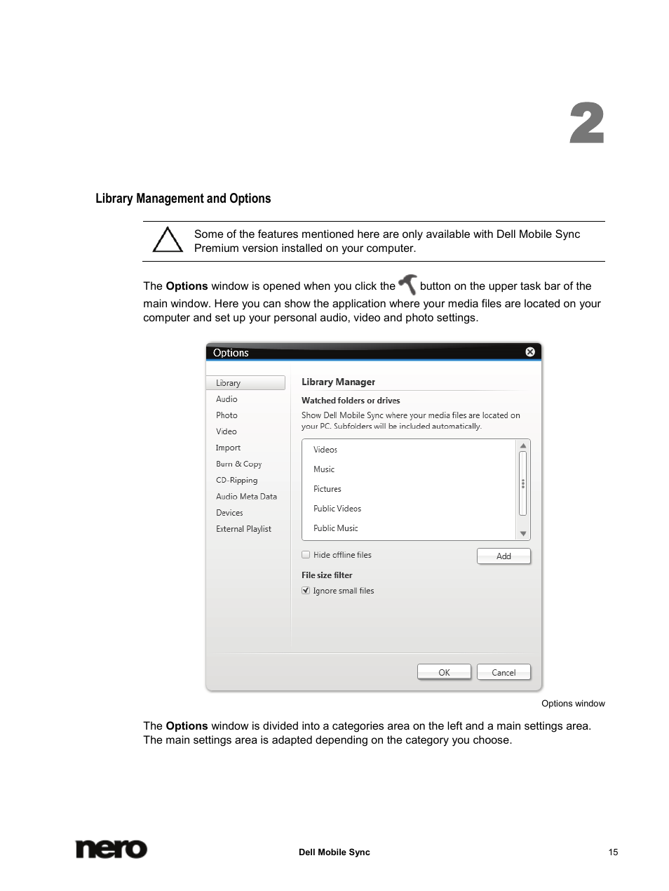 Library management and options, Library management and options → 15 | Dell Mobile Venue User Manual | Page 15 / 75