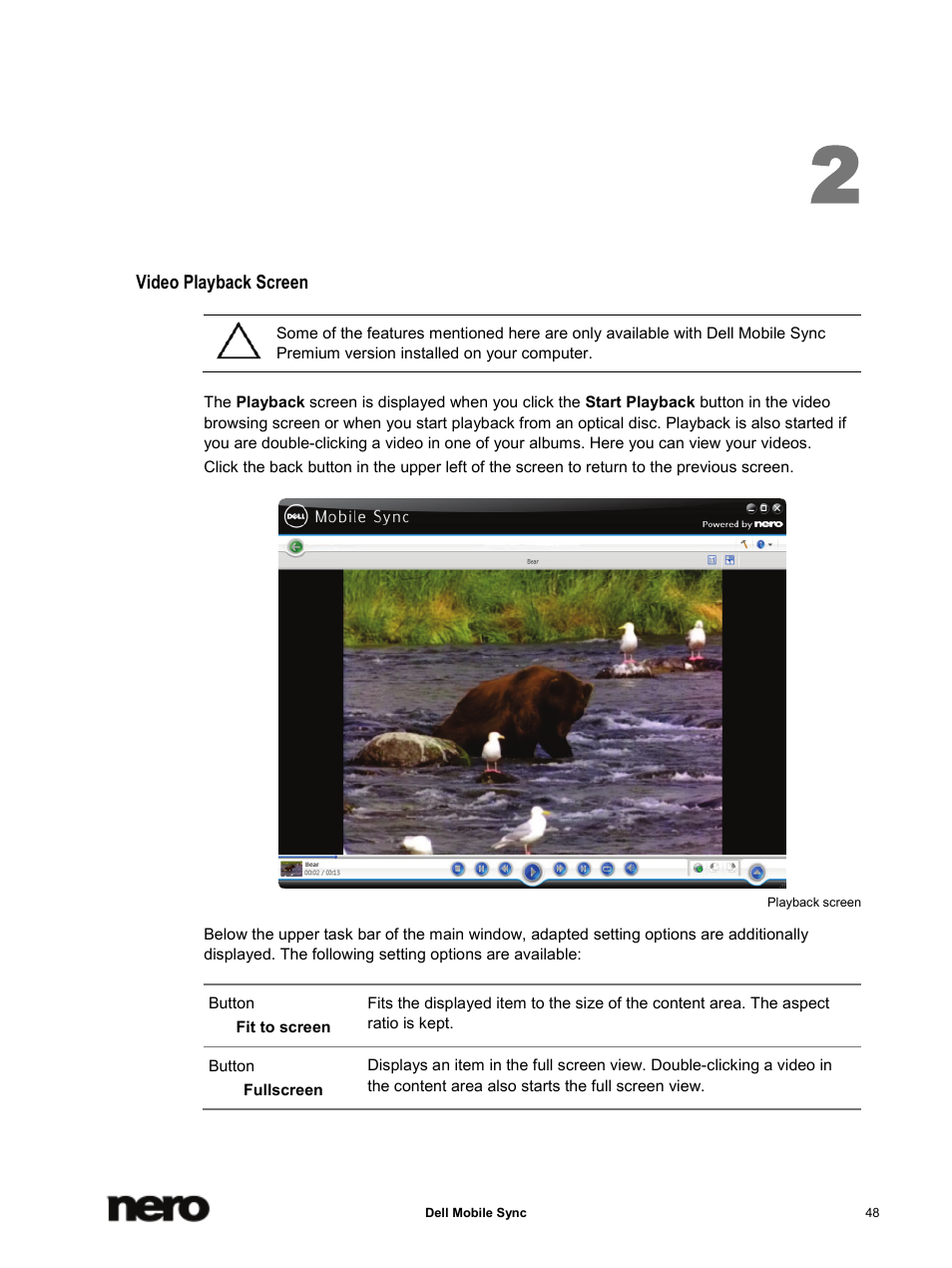 Video playback screen | Dell Mobile Venue User Manual | Page 48 / 75