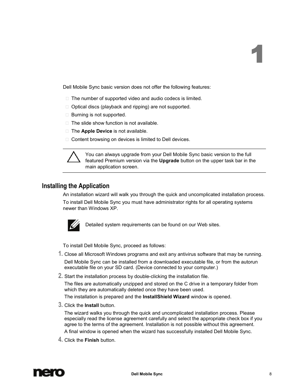 Installing the application | Dell Mobile Venue User Manual | Page 8 / 75