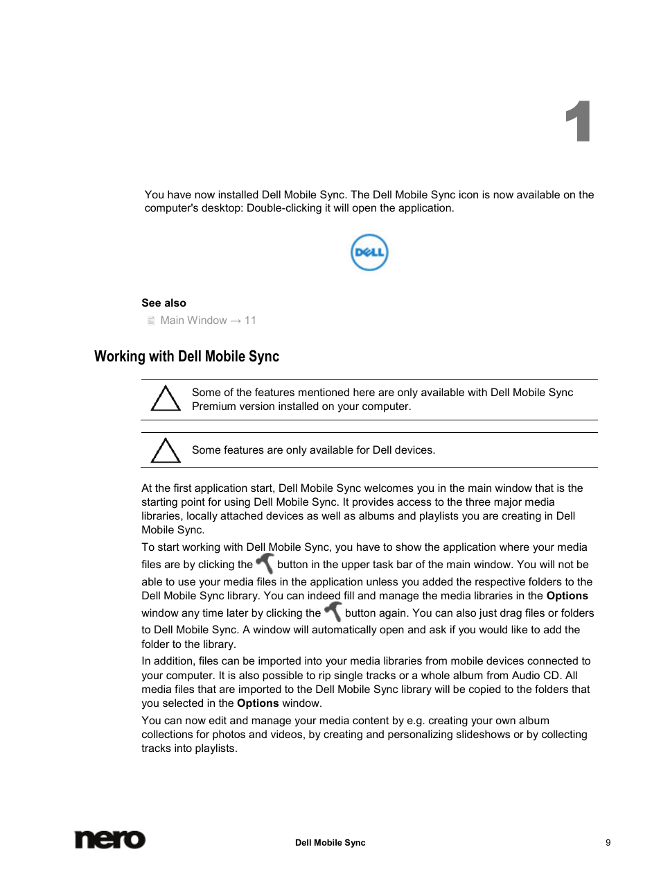 Working with dell mobile sync | Dell Mobile Venue User Manual | Page 9 / 75