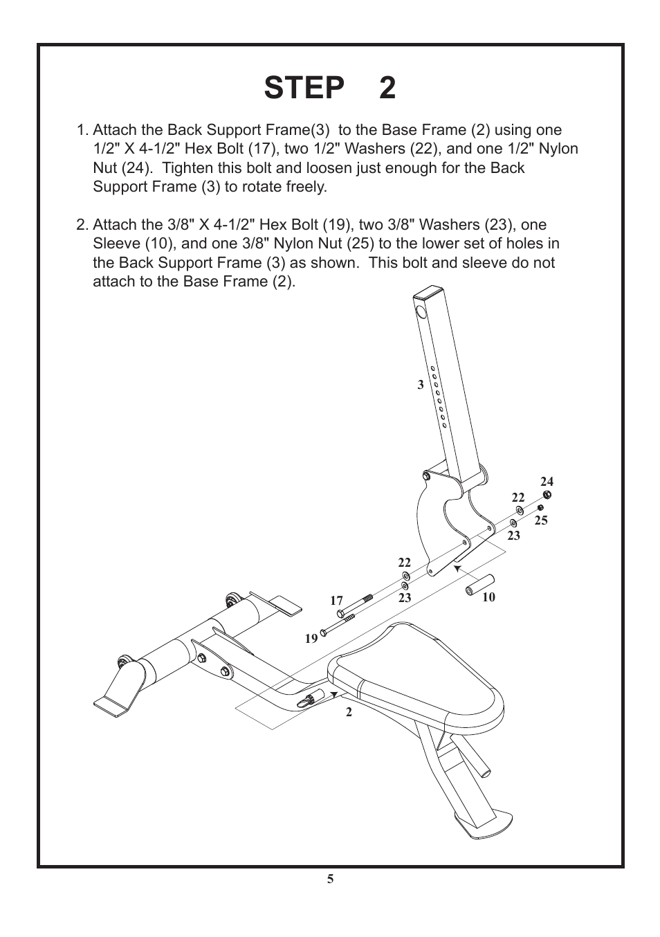 Step 2 | BodyCraft F603 User Manual | Page 6 / 7