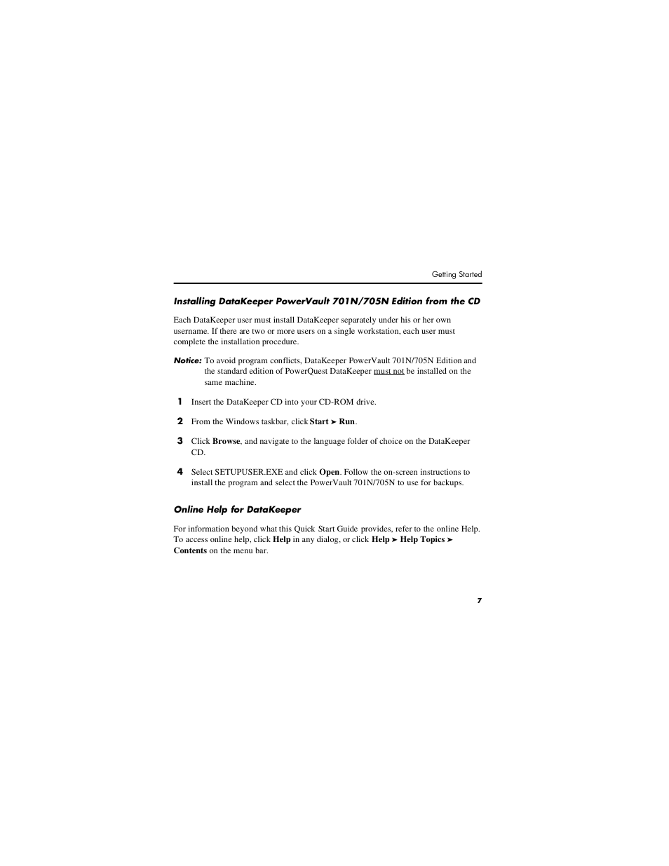 Online help for datakeeper | Dell PowerVault 701N (Deskside NAS Appliance) User Manual | Page 7 / 16