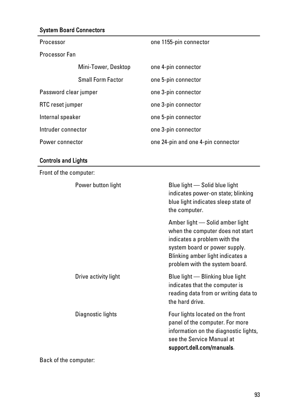 Dell OptiPlex 390 (Mid 2011) User Manual | Page 93 / 97